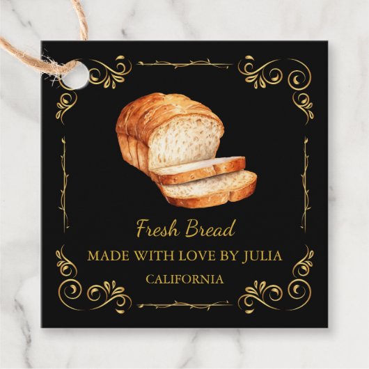  zelfgemaakte Fresh Bread Square Hang Label (Voorkant)