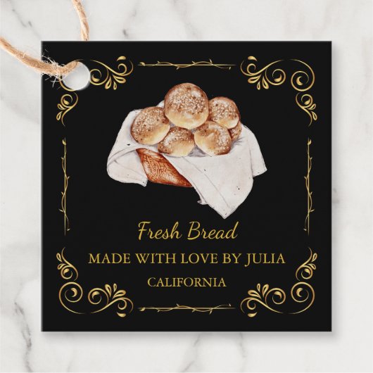 zelfgemaakte Fresh Bread Square Hang Label (Voorkant)