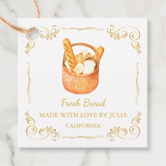  zelfgemaakte Fresh Bread Square Hang Label (Voorkant)