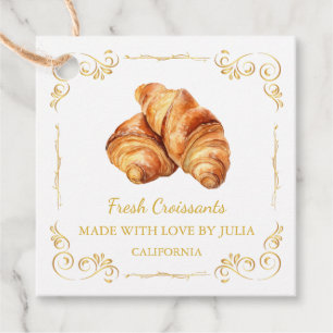  zelfgemaakte Fresh Croissant Square Hang Label