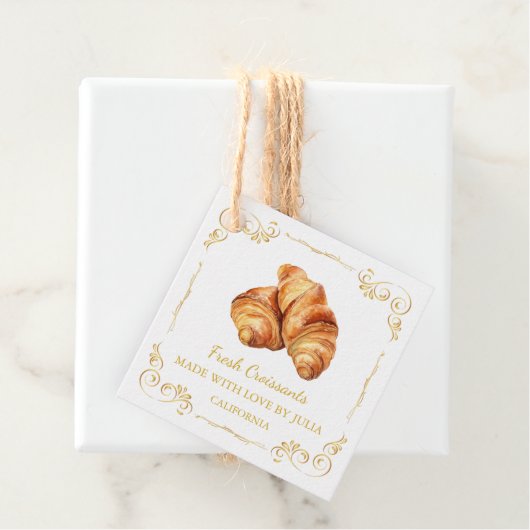  zelfgemaakte Fresh Croissant Square Hang Label (In situ)