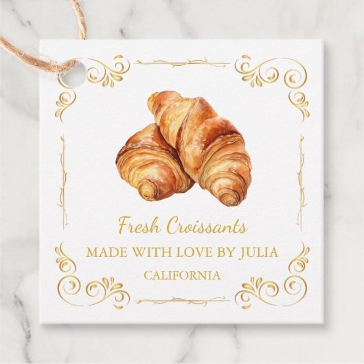  zelfgemaakte Fresh Croissant Square Hang Label (Voorkant)
