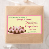 Zelfgemaakte Frosted Cupcakes Verpakking Etiket (Insitu)