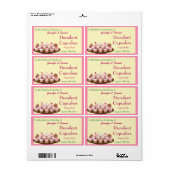 Zelfgemaakte Frosted Cupcakes Verpakking Etiket (Full Sheet)