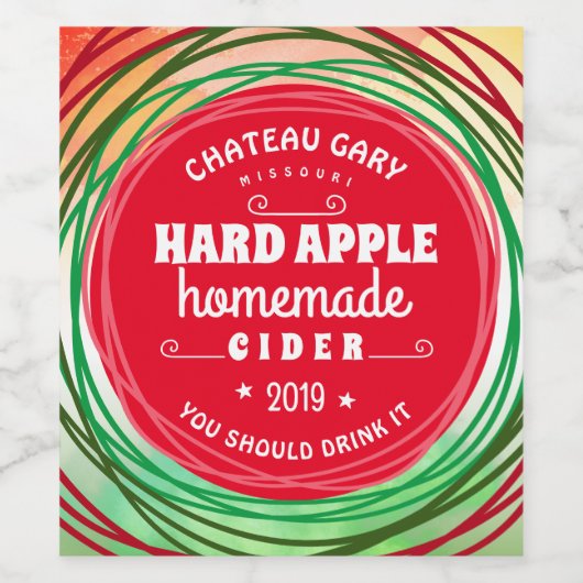 Zelfgemaakte fruit faux wijngaard gepersonaliseerd wijn etiket (Enkel label)