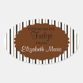 Zelfgemaakte Fudge Ovale Sticker (Voorkant)