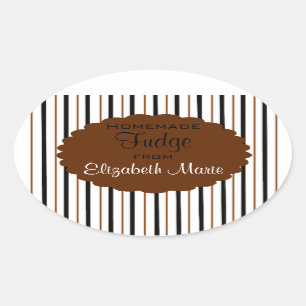 Zelfgemaakte Fudge Ovale Sticker