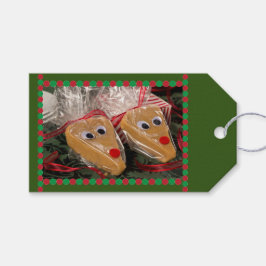 Zelfgemaakte Fudge Rendier Kerstmis Cadeaulabel