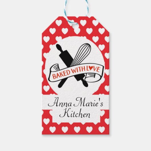 Zelfgemaakte Gebakken Goede labels - Gemaakt met l Cadeaulabel (Voorkant)