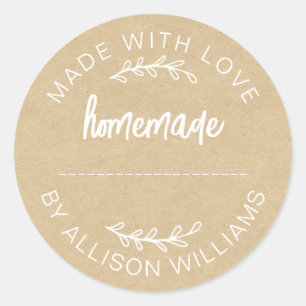 Zelfgemaakte gebakken goederen Jam Cookies Kraft Ronde Sticker
