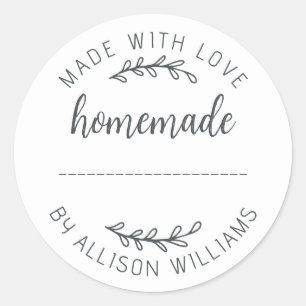 Zelfgemaakte Gebakken Waren Jamkoekjes Wit Ronde Sticker