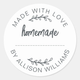 Zelfgemaakte Gebakken Waren Jamkoekjes Wit Ronde Sticker