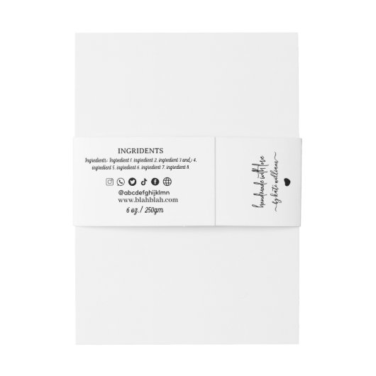 Zelfgemaakte Geitenzeep Buik Band Zeep Verpakking Uitnodigingen Wikkel (Achterkant Voorbeeld)