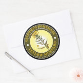 zelfgemaakte gele mosterd Sjabloon Ronde Sticker (Envelop)