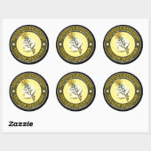 zelfgemaakte gele mosterd Sjabloon Ronde Sticker (Vel)