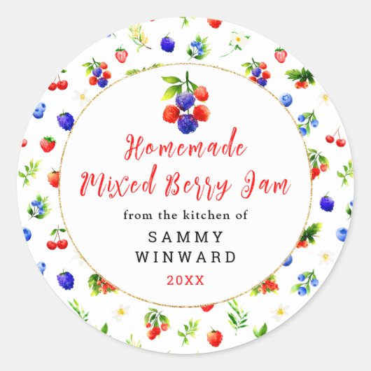 Zelfgemaakte gemengde Berry Jam Canning Label (Voorkant)