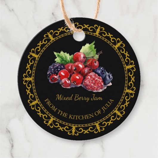Zelfgemaakte Gemengde Berry Jam Hang Label l Zwar (Voorkant)
