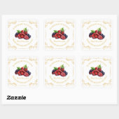  zelfgemaakte gemengde Berry Jam Square Label (Vel)