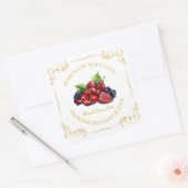  zelfgemaakte gemengde Berry Jam Square Label (Envelop)