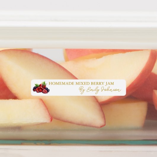Zelfgemaakte Gemengde Berry Jam Thin Label (Aangebracht)