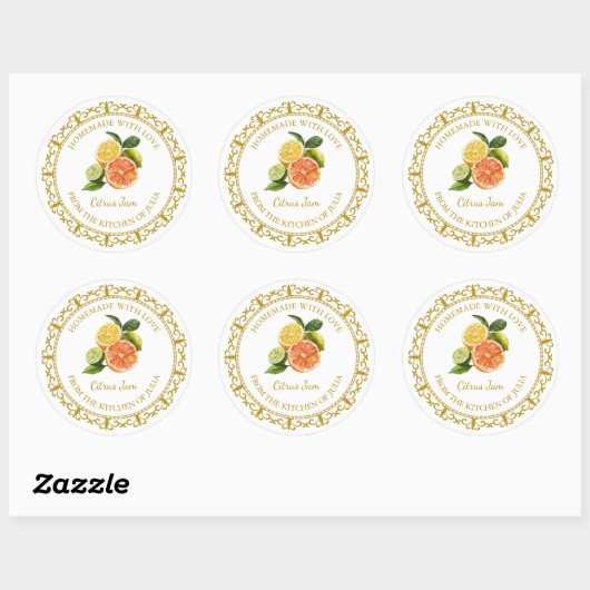 Zelfgemaakte Gemengde Citrus Jam Label L Wit (Vel)