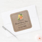 Zelfgemaakte Gemengde Citrus Jam Square Kraft Papi Vierkante Sticker (Envelop)