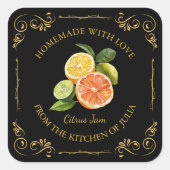  zelfgemaakte gemengde citrus Jam Square Label (Voorkant)