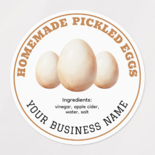 Zelfgemaakte Gepekeld Eieren Product Etiket Waterd Labels