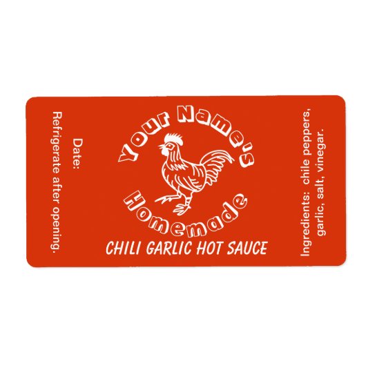 Zelfgemaakte gepersonaliseerde Hot Sauce Labels Ha (Voorkant)
