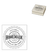 Zelfgemaakte gepersonaliseerde label houten stemp rubberstempel (Gestempeld)