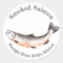 Zelfgemaakte Gerookte Zalm Voedsel Label voor Thui