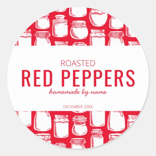 Zelfgemaakte Geroosterde Rode Paprika Sticker (Voorkant)