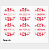 Zelfgemaakte Geroosterde Rode Paprika Sticker (Vel)
