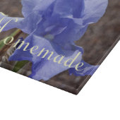 Zelfgemaakte geschenken glazen snijplank Iris Bloe (Hoek)