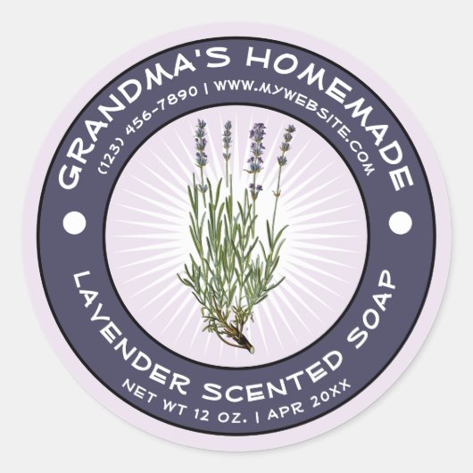  zelfgemaakte geurende zeep label Sjabloon (Voorkant)