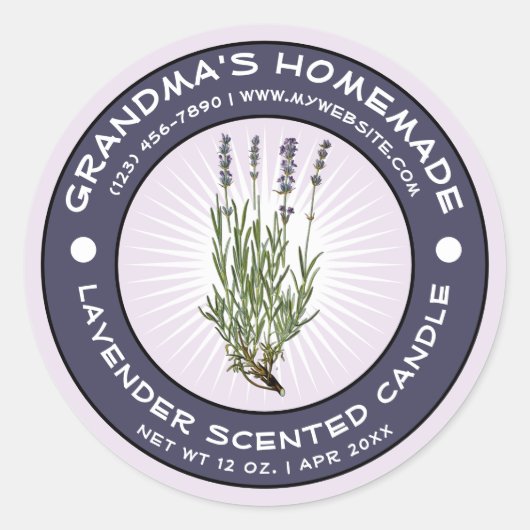  zelfgemaakte geurkaars label Sjabloon (Voorkant)