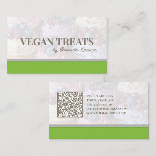 Zelfgemaakte gezonde snoepjes & taarten Eenvoudig  Visitekaartje (Voorkant / Achterkant)