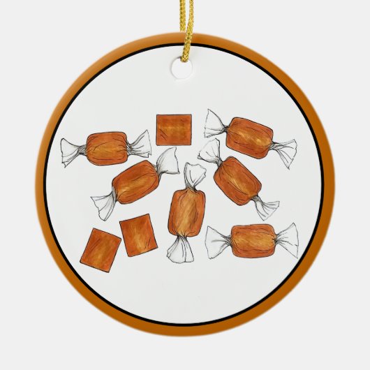 Zelfgemaakte gezouten karamels snoepjes Snoep gema Keramisch Ornament (Voorkant)