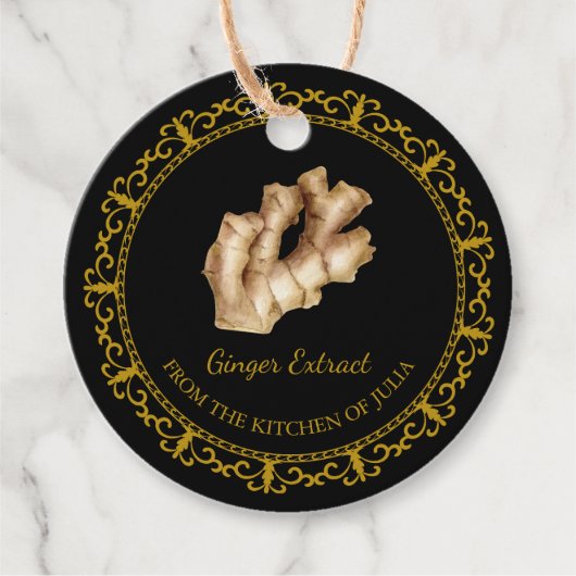 Zelfgemaakte Ginger Extract Hang Label (Voorkant)
