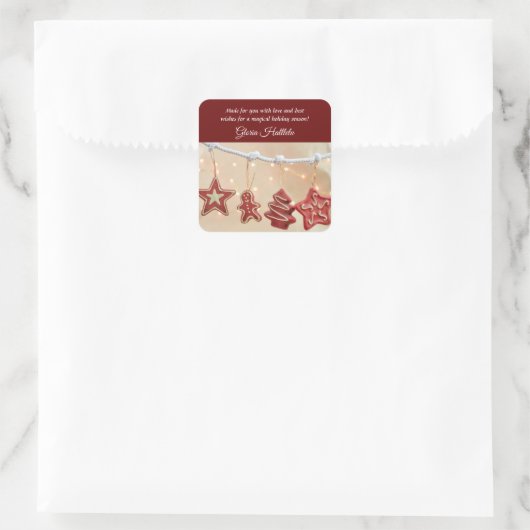 Zelfgemaakte Gingerbread Christmas Cookies Sticker (Tas)