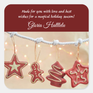 Zelfgemaakte Gingerbread Christmas Cookies Sticker