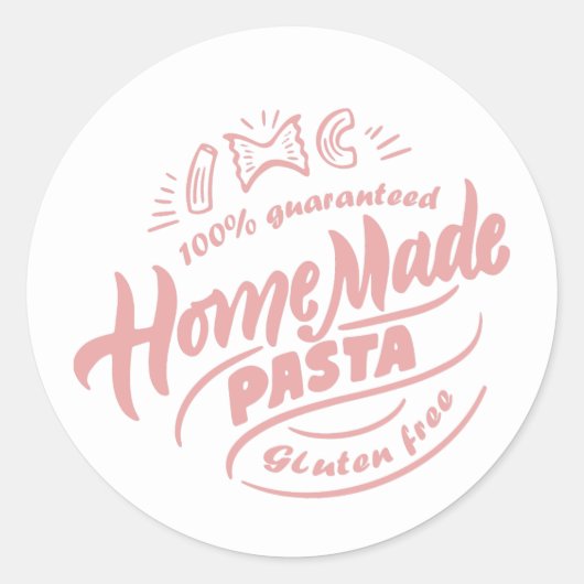 Zelfgemaakte glutenvrije pasta Word Art Ronde Sticker (Voorkant)