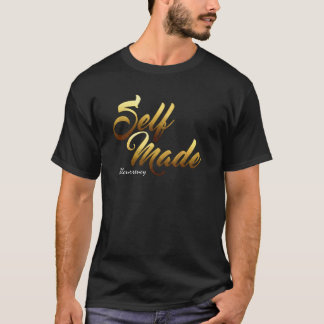 Zelfgemaakte Gouden Script T-shirt