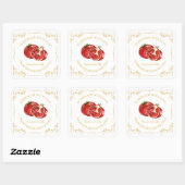  Zelfgemaakte Granaatappel Jelly Square Label (Vel)