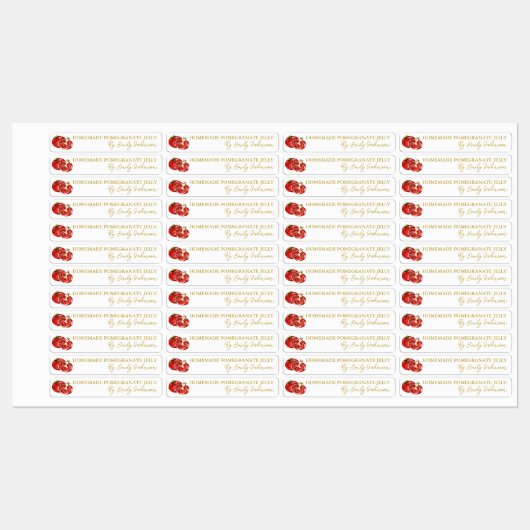 Zelfgemaakte granaatappel Jelly Thin Label (Vel)