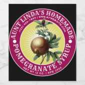  zelfgemaakte granaatappel siroop Sjabloon Wijn Etiket (Enkel label)