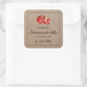 Zelfgemaakte granaatappel vierkante kraft papier l sticker (Tas)