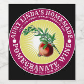  zelfgemaakte granaatappel wijn Sjabloon Wijn Etiket (Enkel label)