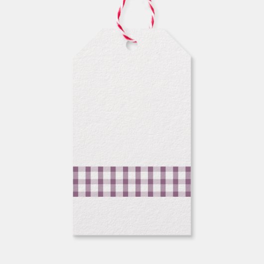 Zelfgemaakte Grape Jam met geruit patroon Cadeaulabel (Achterkant)