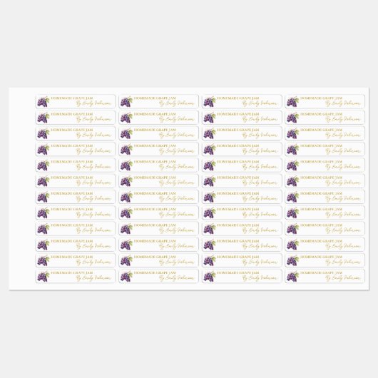 Zelfgemaakte Grape Jam Thin Label (Vel)